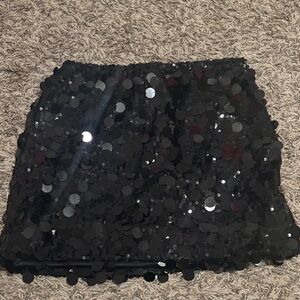 Black Sequin Women's Skirt